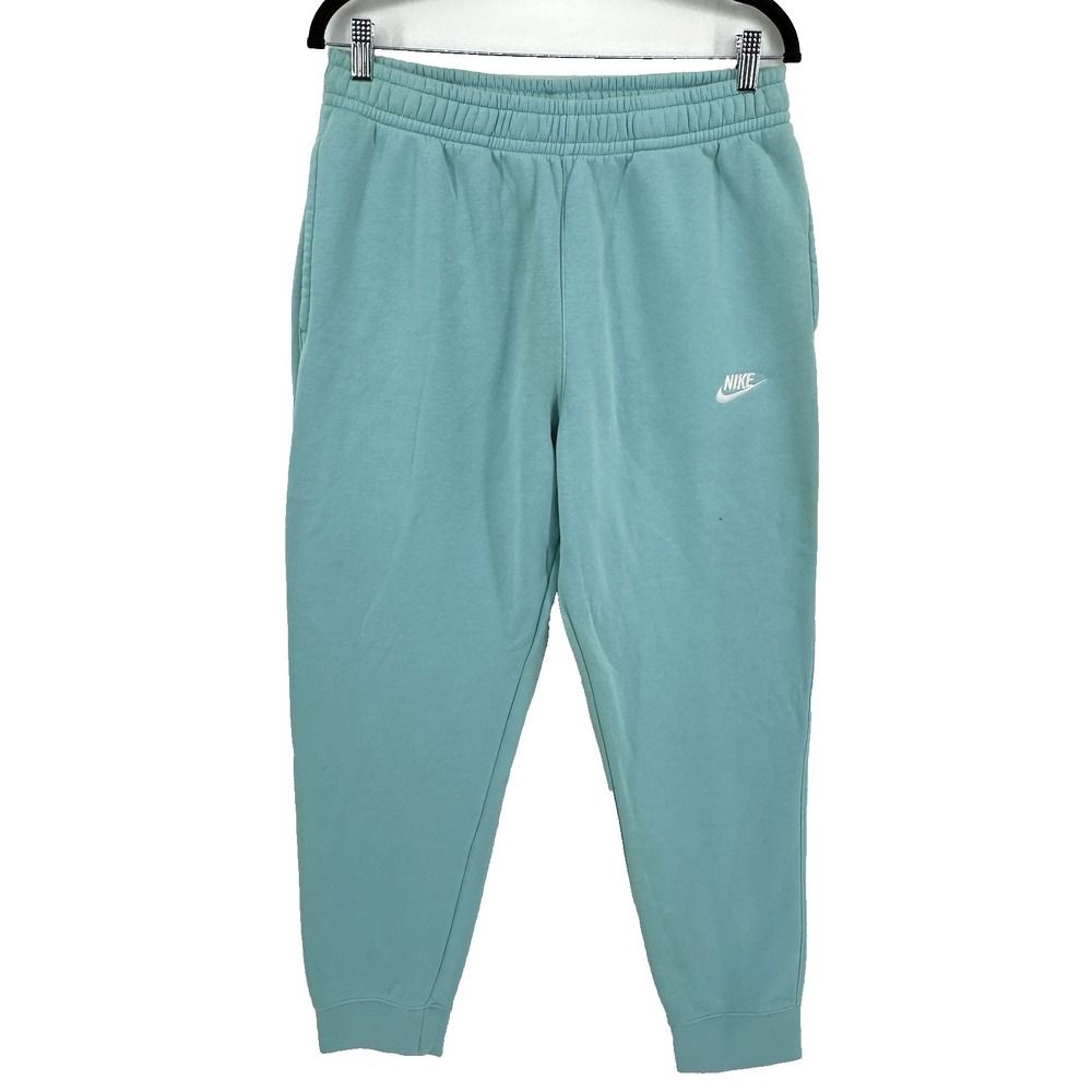 Nike Club Fleece Joggers Sweatpants Mens L BV2671 Swoosh Turquoise Gym School